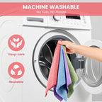 Microfiber Cleaning Cloth, 52 Pack Assorted Color Cleaning Rags for Housekeeping, Colorful Reusable Microfiber Towels for Car, Kitchen, Bathroom and Household Cleaning Supplies, 11.8"X11.8"
