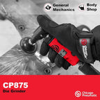 Chicago Pneumatic CP875 Kit - Air Die Grinder Tool, Welder, Woodworking, Automotive Car Detailing, Stainless Steel Polisher, Heavy Duty, Right Angle Grinder, 1/4 Inch (6 mm), 0.3 HP/ 220W - 22500 RPM