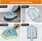 MOSEN Replacement Head Scrubber Pad for Tub Tile Scrubber Brush - Include 2 Scouring Pad and 2 Microfiber Pad