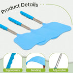 3 Pack Fly Swatters Set - Plastic Fly Swatters Heavy Duty - Fly Swatters with Stainless Steel Handle for Indoor and Outdoor - Blue