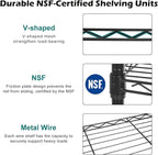 WDT NSF Certified Storage Shelves on Wheels, Heavy Duty Metal Shelves for Storage with Adjustable Stand, 6-Tier Wire Shelving Unit for Garage Pantry Kitchen Shelf Rack(17" W*47" D*80" H), Black
