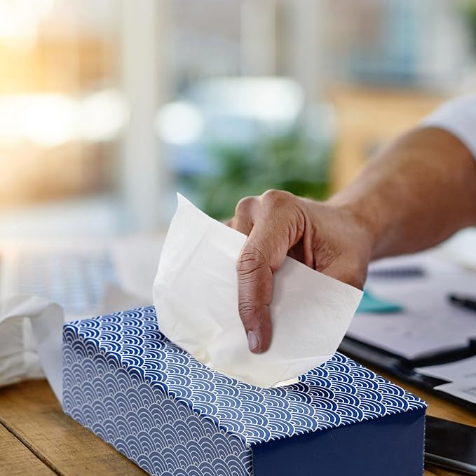 Yinder 12 Packs Facial Tissue Box 1560 Sheets Soft Facial Tissue Box for Fall Halloween Christmas 2 Ply 130 Sheets Disposable Travel Tissues Bulk for Car Household Kitchen(Clouds)