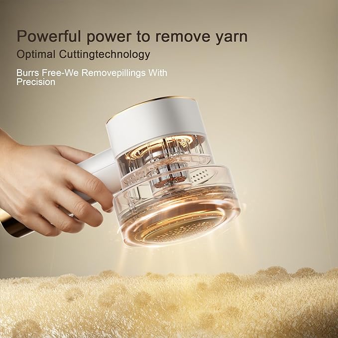 Electric Lint Remover with LED Display, Rechargeable Fabric Shaver, Lint Shaver, 6-Blade, 3-Speed Defuzzer Remove Fuzz, Pills for Clothes, Upholstery, Furniture