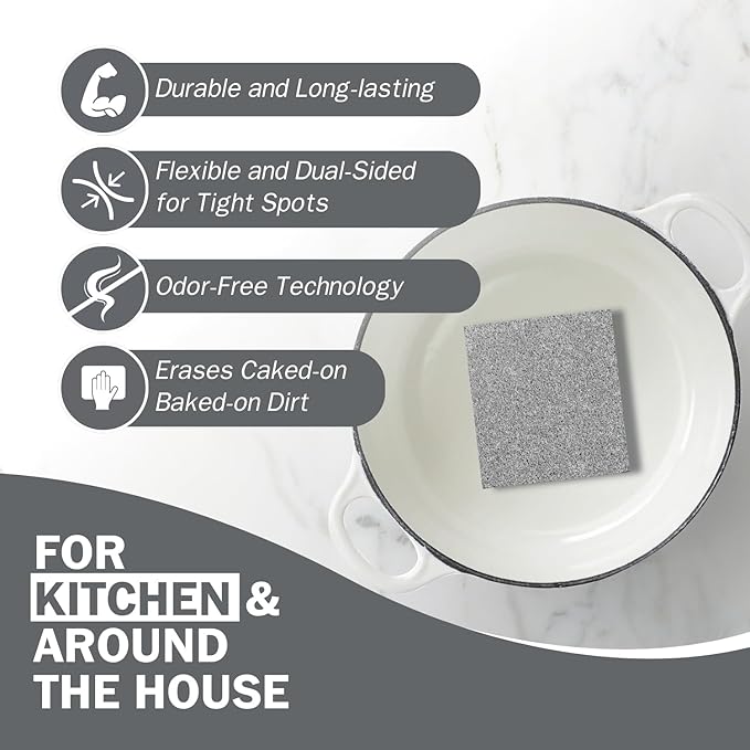 Skura Style Very Skrubby Heavy Duty Scouring Pads (Bulk 4 Pack) | Abrasive Kitchen Cleaner for Caked-on, Baked-on Dirt | Durable, Odor-Free, Flexible, Dual Sided, Polyurethane Foam Scrubber