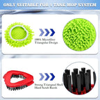 6 Pack Spin Mop Replacements Head Compatible for Oceda EasyWring 1-Tank System,Microfiber Spin Mop Refills Head,1 Mop Scrub Brush + 1 Mop Base + 4 Pack Cleaning Floor Mop Head（Green)