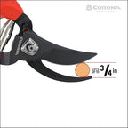 Corona BP 3214D ComfortGEL Bypass Hand Pruner, 3/4-inch cut , Red