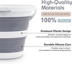 Small Collapsible Bucket 1.3 Gal/5L, BPA-Free - Space-Efficient, Portable Foldable Water Pail for Household, Outdoor Use, Car Wash, Camping, Fishing - Grey, Single Pack