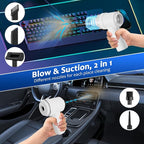 Handheld Vacuum Cordless 13000pa, Car Vacuum Portable Cordless, Type-C Rechargeable Lightweight Mini Handheld Vacuum Cleaner, High Power Car Vacuum Cleaner with LED Light for Car Home Pet (White)