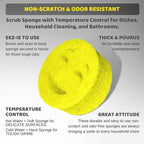 Smilyeez Smile Head for Scotch Brite Dishwand with Yellow Scrub Moji Sponges