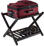 Winsome Reese Luggage Rack with Storage Shelf, for Guest Room, Bedroom, Foldable, No Assembly, Espresso