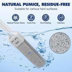 Navona 10 Pack Pumice Stone Toilet Bowl Cleaner with 2 Extra Long Handle,Pumice Stone Scouring Sticks for Toilets, Bathrooms, Kitchens, Spas and Pools