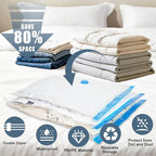 10 Jumbo Vacuum Storage Bags with Electric Pump, Vacuum Seal Bags for Clothing Space Saver Compression Storage Bag Large for Clothing Travel Comforters Blankets Pillows Bedding Duvets Clothes