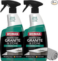 Weiman Disinfectant Granite Daily Clean & Shine (2 Pack with Polishing Cloth) Safely Clean Disinfect and Shine Granite Marble Soapstone Quartz Quartzite Slate Limestone Corian Laminate Tile Countertop