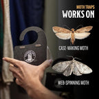 Grandpa Gus's Clothes Moth Traps, Potent Pheromone Sticky Glue Traps for Case-Making and Web Spinning Moths, Moths Repellent for Clothing, Closets & Carpets, Pack of 6
