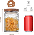 Adodeen 24oz Vintage Glass Canister With Lid Small Glass Jars Wide Mouth Mason Jars Airtight Coffee Canisters Kitchen Storage Containers For Sugar Tea Spice Flour Candy Cookie Cereal Cute Decorative