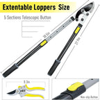 JARDINEER Tree Lopper Branch Cutter Heavy Duty, 3Pack Extendable Loppers for Tree Trimming, 28-38.5" Garden Lopper with 2 Inch Cutting Capacity