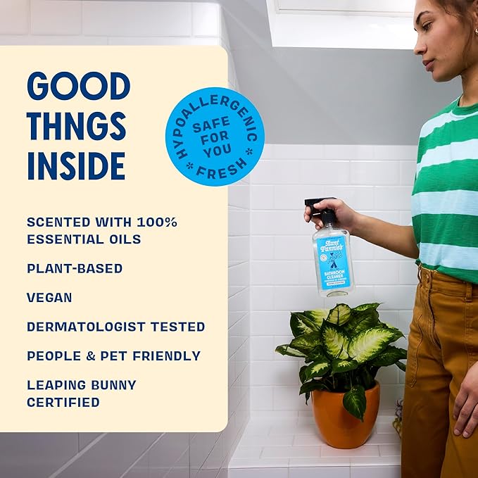 Aunt Fannie's All Purpose Bathroom Cleaner Vinegar Spray for Shower, Tub, Toilet, Tile, Sink and Fixtures, 16.9 Ounces (Pack of 3)