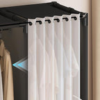 Portable Closet,Portable Closets for Hanging Clothes,Japanese Style Wardrobe Clothing Rack with 3 Drawers,1 Hanging Rods and 2 Storage Shelves,43.3" L x 17.7" W x 65.1" H,Black