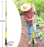 Weed Puller Tool with Long Handle,44'' Heavy Duty 4-Claw Stand Up Garden Weeding Tool-Double Weeding Technique,Weed Remover Tool That not Body Bending（Ergonomic）