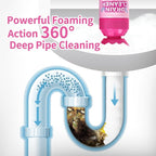 Foaming Drain Cleaner for Household Clogs – Slow-Release Formula for Kitchen & Bathroom Drains (2 pack)