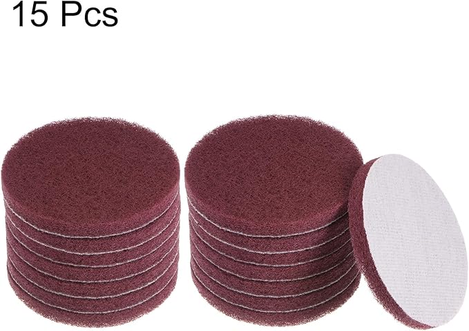 HARFINGTON 15pcs Drill Power Brush 4 Inch Tile Scrubber Scouring Pads 320-400 Grit for Bathroom Kitchen Household Cleaning