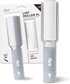 Flint Plus XL Retractable Lint Remover & Pet Hair Roller for Clothes – Refillable & Reusable Lint Roller with 140 Extra Sticky Tear-Off Sheets – Value Pack, Light Grey