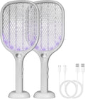 Lulant Electric Fly Swatter Rechargeable, Electric Bug Zapper Racket with Light, Mosquito Swatter, 3000V Detachable Dual Modes Fly Zapper, Mosquito Killer for Indoor Outdoor (2Pack)