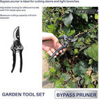 iGarden 3 Piece Combo Garden Tool Set with Lopper, Hedge Shears and Pruner Shears, Tree & Shrub Care Kit