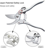 TONMA Pruning Shears for Gardening [Made in Japan] 8 Inch Bypass Garden Scissors Secateurs, Premium Japanese Gardening Tools Hand Pruner Clippers with Ergonomic Handle
