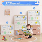 Rolling Parrot Plastic Dresser Storage Cabinet w/Lock, 6 Drawers Plastic Drawers Dresser Closet Drawers Tall Dresser Organizer for Clothes Playroom Bedroom Furniture, Multi-Color