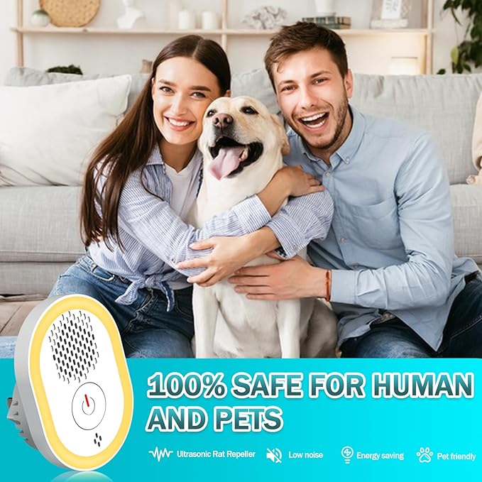 Ultrasonic Repeller Pest, Mouse Repellent Ultrasonic Plug In Indoor Sonic Repellent Pest Control Rodent Repellent Ultrasonic Mouse Insect Bug Bat Squirrel Rat For House Attic Garage Basement Apartment