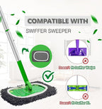 Reusable Microfiber Mop Pads Washable Wet Pads Compatible with Swiffer Sweeper Refills Pads for Wet & Dry Sweeping Cloths Mop Head Replacement for Household Cleaning
