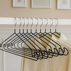 Clothes Hangers, 50Pack,Black Metal Hangers,15.7'W Space-Saving Shirt Hanger,Non-Slip Heavy Duty Hanger with Deep Shoulder Notches for Dress and Camisole
