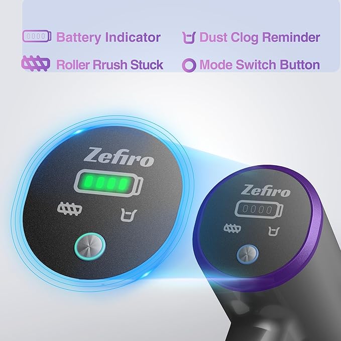 Zefiro Cordless Vacuum Cleaner for Home,450W /40Kpa 50Mins Stick Vacuum,Anti-Tangle 1.5L Dust Cup, Rechargeable Wireless Handheld Vacuum for Pet Hair/Carpet/Floor