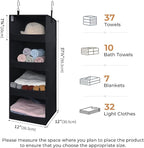 GRANNY SAYS 4-Shelf Hanging Organizer, Closet Hanging Shelves, Closet Hanging Storage Organizers, Organization for Bedroom, Living Room, Baby Nursery, Camper Accessories, Black, 2-Pack