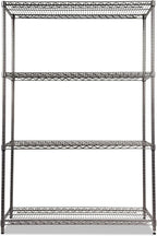 Alera Wire Shelving Starter Kit, Four-Shelf, 48w x 18d x 72h, Black Anthracite