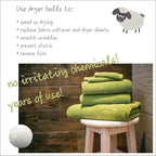Three by Three Seattle Felt·Like·it!™ Wool Dryer Balls + Storage Bin: Reduce Drying Time, Static Cling, and Energy Use | Natural Alternative to Fabric Softeners (Pack of 6)