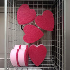 Heart Shaped Sponge, Dual-Sided Kitchen Scrubber for Washing Dishes, Pots, Pans and General Household Cleaning, Pink (6 Pack)