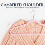 HOUSE DAY Velvet Hangers 30 Pack, Premium Non-Slip Felt Hangers, Sturdy Pink Clothes Hanger Heavy Duty, Space Saving Durable Suit Coat Hanger, 360° Rotating Rose Gold Hook