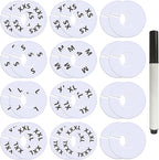 25 Pcs Clothing Rack Size Dividers Round White Plastic Size Markers for Clothing Rack Pre-Labeled (XXS-XXXL) & Blank Dividers & Erasable Pen for Closet, Retail Store, Wardrobe