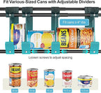 iSPECLE Expandable Can Storage Organizer Pantry, Large Capacity 40 Cans Pantry Organizers and Storage, Auto Rolling Dispenser & Stackable for Deep Pantry Shelves, Black