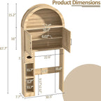 Spurgehom Over The Toilet Storage Cabinet, Bathroom Shelf Organizer Freestanding, Bathroom Arch Cabinet Over Toilet with Toilet Paper Holder and Anti-Tipping Device (Wood & Wicker Door)