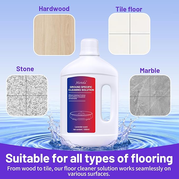 Multi-Surface Floor Cleaning Solution Compatible with Dreame Cleaning Solution, Lavender Scent, Deep Clean, Suitable for All Mopping Robot Vacuums and Cordless Wet/Dry Mops (2000 ml)