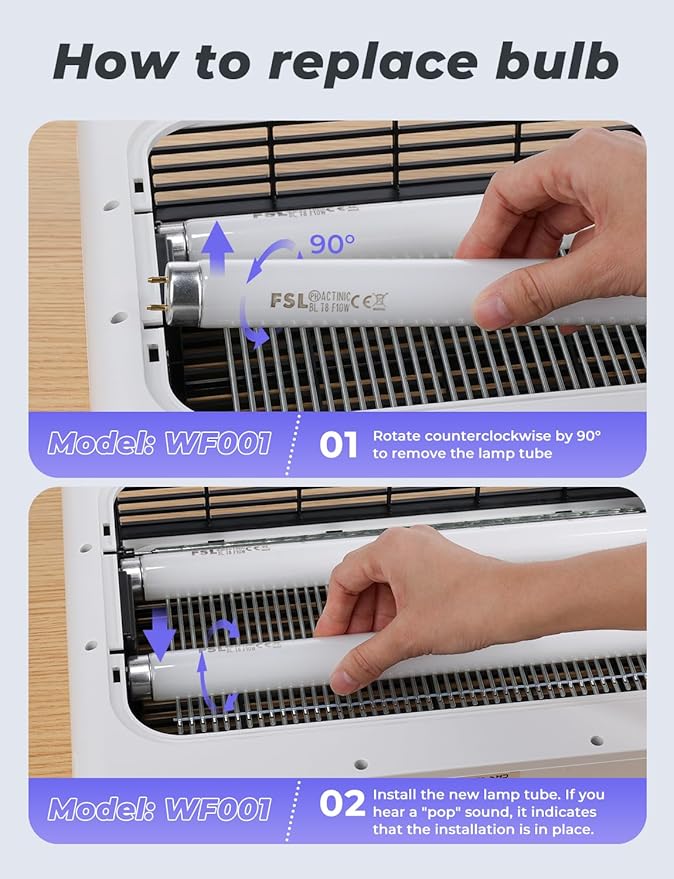 YISSVIC Replacement Bulb T8F10W BL 10W for Bug Zapper Outdoor Indoor Compatible for 20W Bug Zapper, 13 Inch 365-nm Black Light (Replacement Bulb T8)