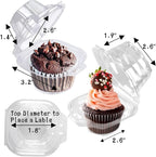 NPLUX 50 Pack Individual Cupcake Containers Plastic Cupcake Boxes Cupcake Holders Stackable Deep Dome Cupcake Carrier