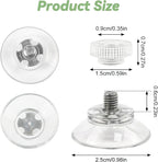 20 pcs Small Suction Cups, Suction Cups with Metal Screw, 1 inch / 25mm Clear PVC Sucker Pad Strong Adhesive Suction Hook Holder for Window Car Glass Shade Cloth Glass Bathroom Wall Door (Metal,PVC)