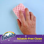 Fabuloso Scratch-Free Kitchen Dish Sponges, Rainbow Cellulose Scrubber Sponge with Scouring Pad for Dishes, Pots, Pans, Counters and Sinks, Tough on Messes, 4.25 x 2.75 x 1.25 in, 12 Count