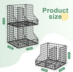 Stackable Can Organizer for Pantry with 2 Adjustable Dividers, Soda Can Organizer, Can Storage Dispenser Holds up to 28 Cans, 2 tier Metal Wire Baskets Can Holder for Kitchen Cabinet Pantry, Black