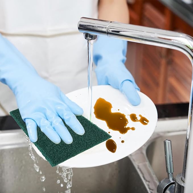 YoleShy 40 Pcs Scouring Pad, Dish Scrubber Scouring Pads,4 x 6 inch Green Reusable Household Scrub Pads for Dishes, Kitchen Scrubbers & Metal Grills