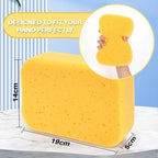 4PCS Large Car Wash Sponge – Sponges for Cleaning Extra Thick High-Density Pottery Sponges, Scratch-Free, Super Absorbent, Reusable for Auto Detailing, Waxing, and Cleaning